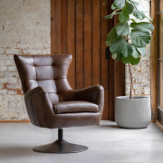  Swivel Chair – Rich Brown Leather